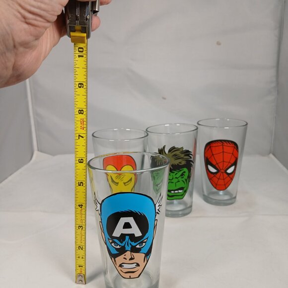 Marvel Set Of Four (4) 16oz Glasses Hulk, Iron Man, Spider Man, Ant Man - Picture 8 of 8